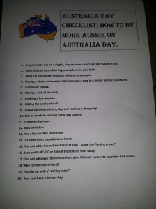 Aussie Checklist